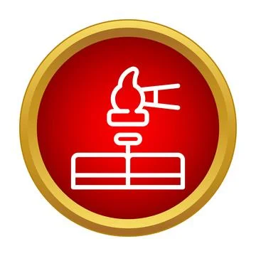 Hammer hitting nail in carpentry work activity icon Illustrazione stock