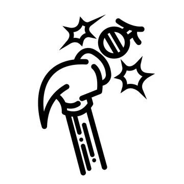 Hammer hitting nail vector icon illustration 스톡 일러스트