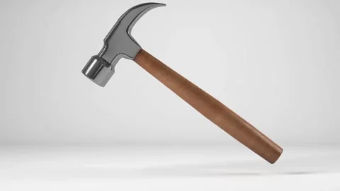 Hammer hitting on white background Stock Footage 268024654