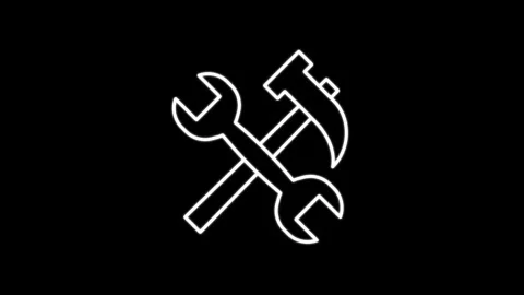 Hammer icon animation on white background Stock Footage 304023443