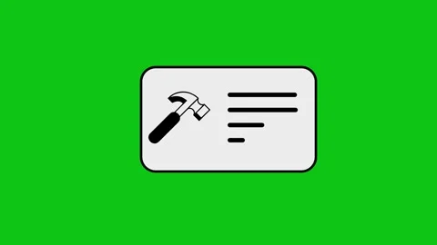 Hammer icon on checklist with checkmark appearing, building concept motion .. Stock Footage 346496946