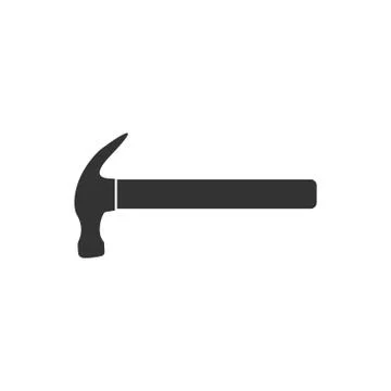 Hammer icon flat Stock Illustration