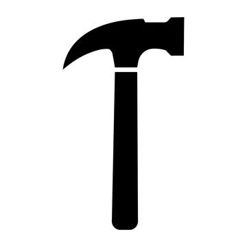 Hammer icon in flat style. Vector. Illustrazione stock