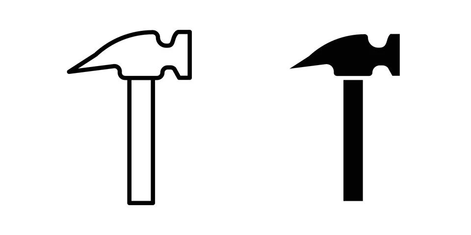 Hammer icon graphic element. web icon set Stock Illustration