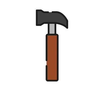 Hammer icon illustrated in vector on white background Stock Illustration