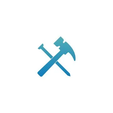 Hammer icon logo design template illustration Illustration