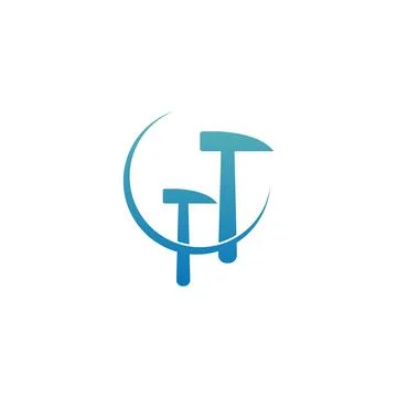 Hammer icon logo design template illustration Illustration