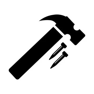 Hammer icon logo design template isolated illustration Stock Illustration