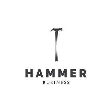 Hammer Icon Logo Design Template Stock Illustration