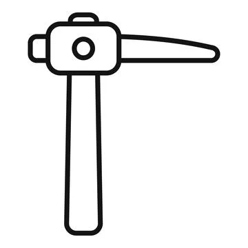 Hammer icon representing construction and repair work Illustration