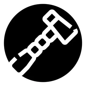 Hammer icon representing strength and power Stock Illustration