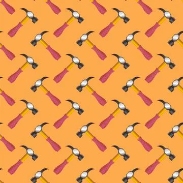 Hammer Icon Seamless Pattern Stock Illustration
