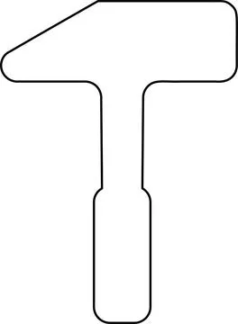 Hammer icon, tool. Vector, line, one color. Stock Illustration