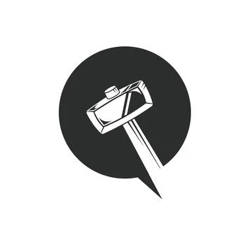 Hammer icon vector concept design template Stock Illustration