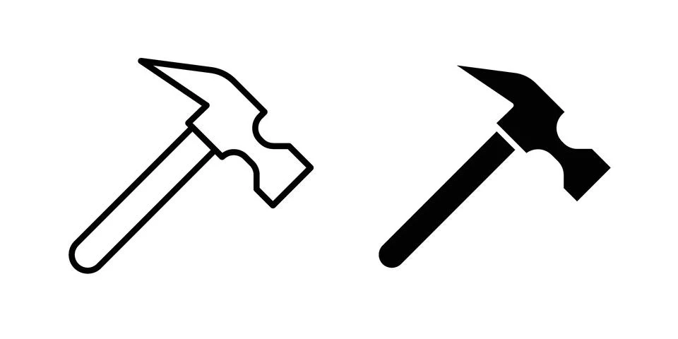 Hammer icon vector design illustrations Stock Illustration