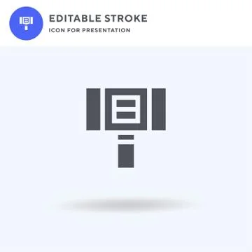 Hammer icon vector, filled flat sign, solid pictogram isolated on white, logo Illustration