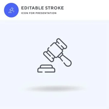 Hammer icon vector, filled flat sign, solid pictogram isolated on white, logo Stock Illustration