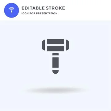 Hammer icon vector, filled flat sign, solid pictogram isolated on white, logo Stock Illustration