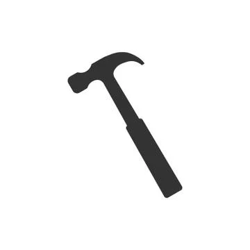 Hammer icon. Vector illustration, flat design. On white background. Stock Illustration