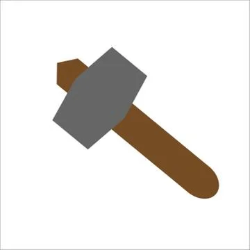 Hammer icon on a white background. Vector illustration Stock Illustration