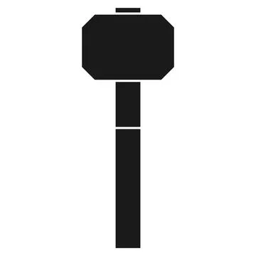 Hammer industry tool equipment vector icon solid black illustration. Isolated イラスト素材