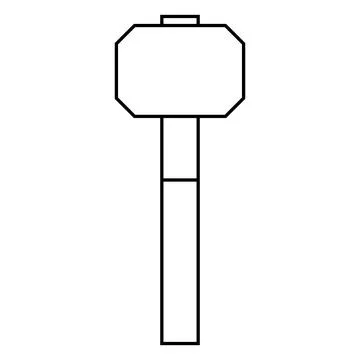 Hammer industry tool equipment vector icon outline illustration. Isolated whi Stock Illustration