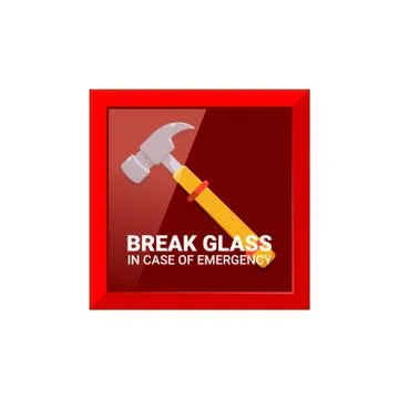 The Hammer inside the emergency box. Isolated Vector Illustration Stock Illustration
