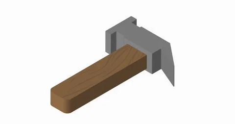Hammer instrument isometric icon vector illustration Stock Illustration