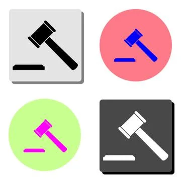 Hammer judge. flat vector icon Stock Illustration
