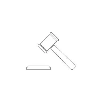 Hammer judge. flat vector icon Stock Illustration