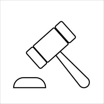 Hammer law icon vector template. Vector illustration Stock Illustration