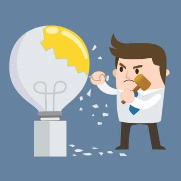 Hammer light Bulb Stock Illustration