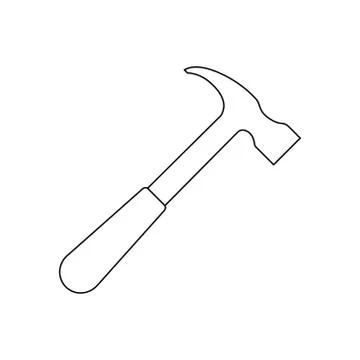Hammer line icon Stock Illustration