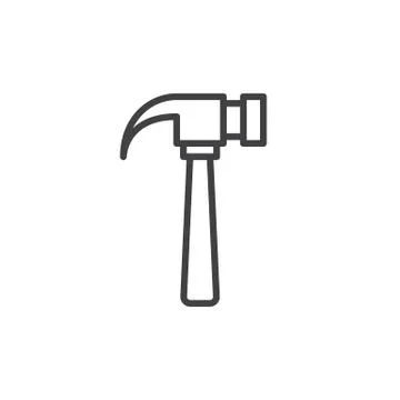 	Hammer line icon, outline vector sign, linear style pictogram isolated on white 스톡 일러스트