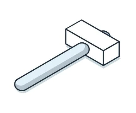 Hammer linear isometric Icon Stock Illustration