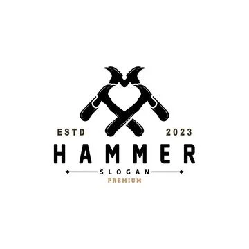 Hammer Logo, Builder Tools Inspiration Design, Vector Vintage Carpentry And.. Stock Illustration