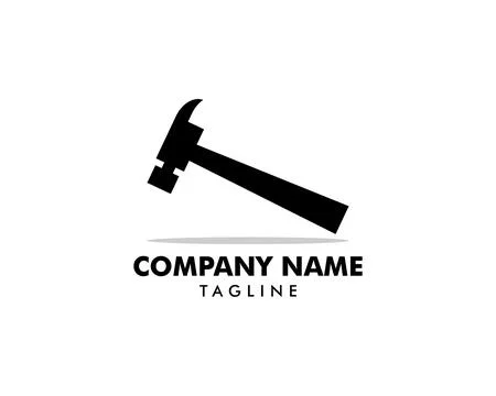 Hammer logo for construction, maintenance, property, home repairing busines.. Stock Illustration
