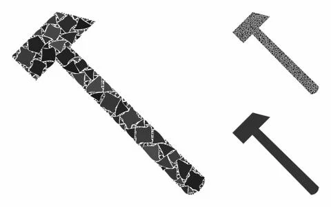 Hammer Mosaic Icon of Rugged Elements Illustrazione stock
