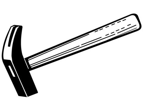 Hammer with a nail puller Illustrazione stock