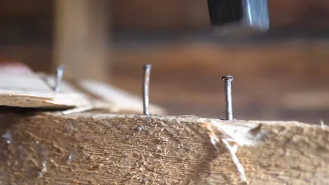 Hammer nails. Stock Footage 157776418