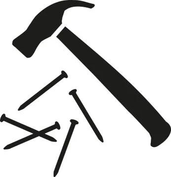 Hammer with nails Stock Illustration