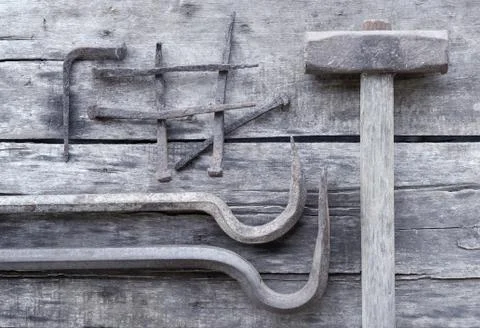 Hammer nails Stock Photos