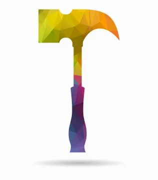 Hammer poly icon Stock Illustration