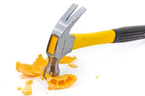 Hammer pounding an ice cream cone Fotos de archivo