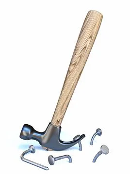 Hammer pulls out crooked nails 3D イラスト素材