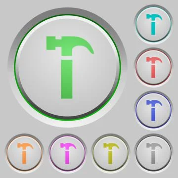Hammer push buttons Illustrazione stock