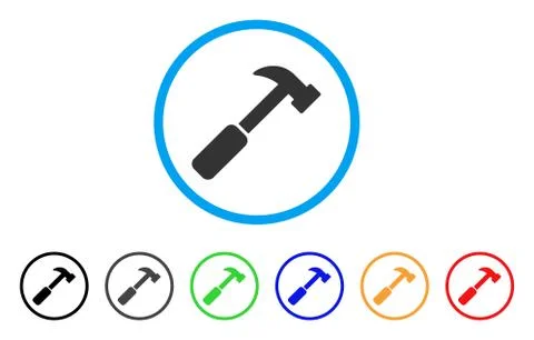 Hammer Rounded Icon Stock Illustration