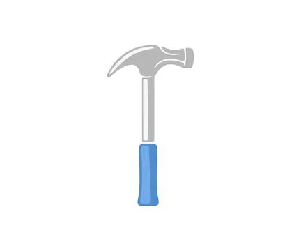 Hammer with a rubberized handle, tool, nail puller, carpenter and joiner's Stock Illustration