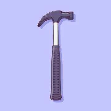 Hammer Scissors Vector Icon Illustration with Outline for Design Element, C.. Stock Illustration