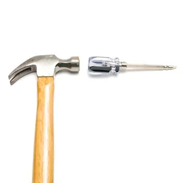 Hammer with screwdriver Stock Photos